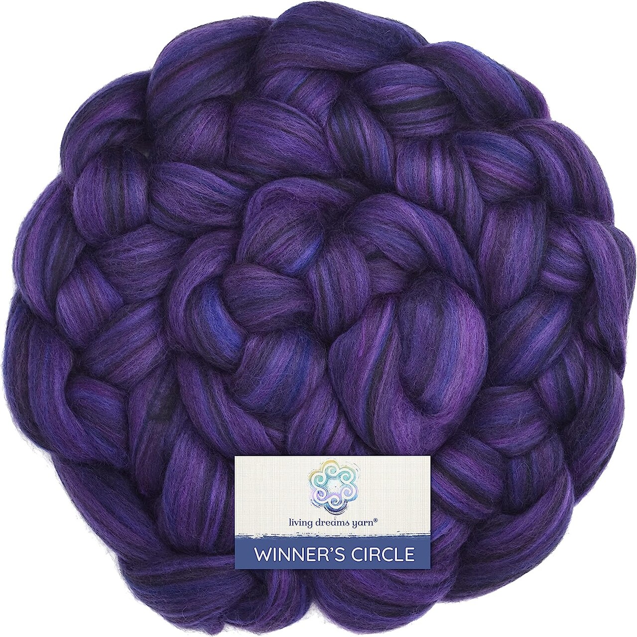 100% Superfine Merino Fiber: Winner's Circle. Soft Combed Top Roving Color Blend for Spinning, Felting, Weaving